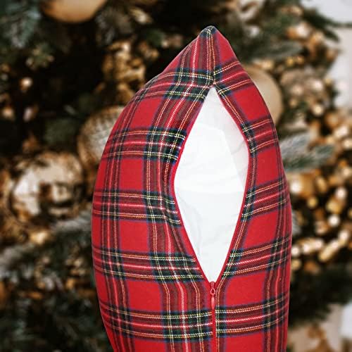 Set od 2 Božićne Škotske Celularne Celularne Navlake Za Jastuke Klasične Ukrasne Trg Navlake za Jastuke za uređenje