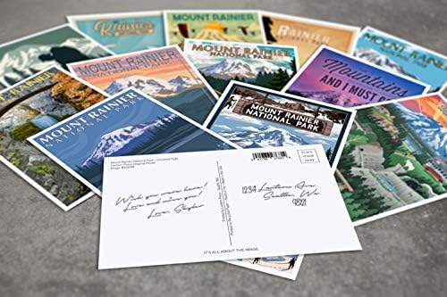 Nacionalni park Mount - Рейнир-Press za maglu-Set razglednica iz 12 Različitih Originalnih Razglednica s ručni