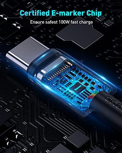 USB kabel C, Baseus 100 W PD 5A QC 4.0 Brzo punjenje USB Kabel za C-USB C, Kabel za prijenos podataka od najlona