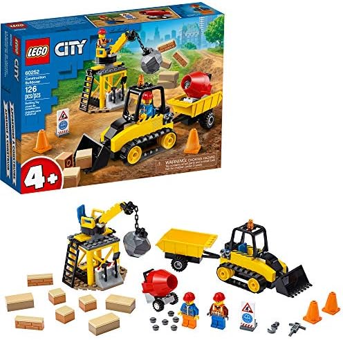 Dizajner LEGO City Građevinski Buldožer 60252, Odličan Građevinski Set za djecu (126 komada)