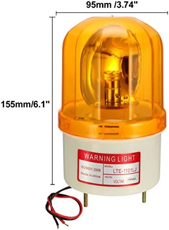 uxcell Signalni LED Rotirajuća Lampa Treperi Industrijska Signalni Toranj Lampa Zumer 90 db AC 110 U Žuto LTE1101LJ
