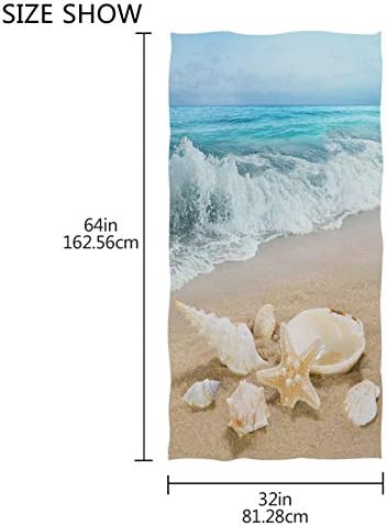 Plaža Morska kućica morskog Zvijezde Ručnici 64x32 u more Ocean val Pješčane Ručnici Soft Впитывающие Gost Ručnici