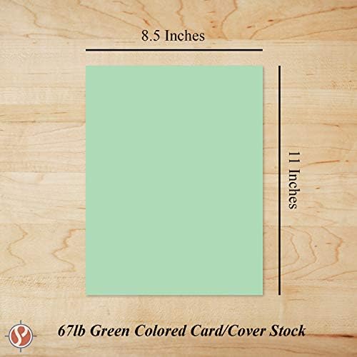 Green Card Stock Paper - for Stationery Art and Craft, Printing and School Projects | 8.5 x 11 Pastel Colored