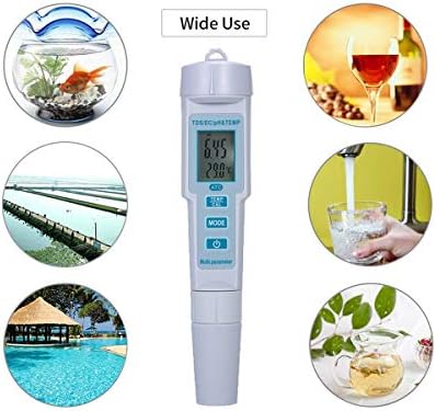 Tester kvalitete vode Aiseely Digitalni Tester kvalitete vode 4 u 1 Mjerač PH/EC/TDS/temperature Vode s automatskim