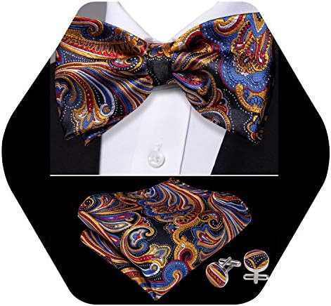 YOHOWA Muške pre zavezan kravata Formalne svile podesiva šarene kravate, leptir za muškarce/dečake Skup manžete