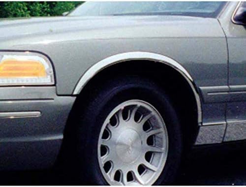 QAA je pogodan za 1998-2002 Ford Crown Victoria, 1998-2002 Mercury Grand Marquis - LS 4 Kom. Формованное Kotač Od Nehrđajućeg Čelika S Trim Krila, 2 Width WZ38484