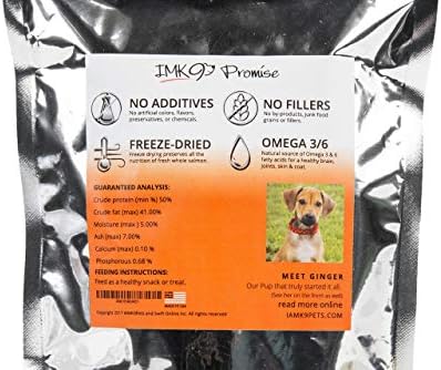Sve prirodne Liofilizirani Poslastice za pse od lososa – s Ribljim uljem Omega-3 i Omega-6 – IM K9 – Neto