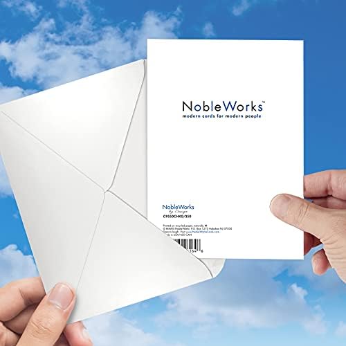 NobleWorks Menorah Bling-Plave svijeće - čestitka na Хануку s конвертом (4,63 x 6,75 inča) - C9550CHKG