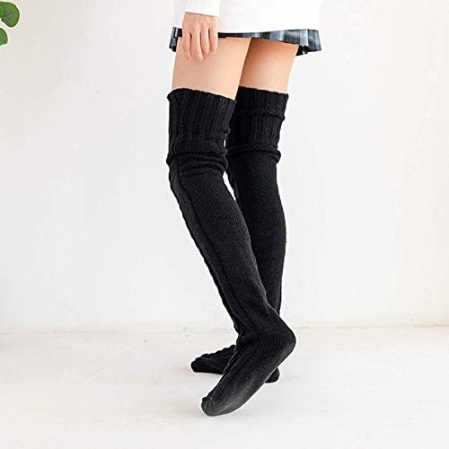 VARWANEO Ženske kabelski pletene čarape za pancerice do bedra iznad koljena s dugim штанинами za žene Tajice