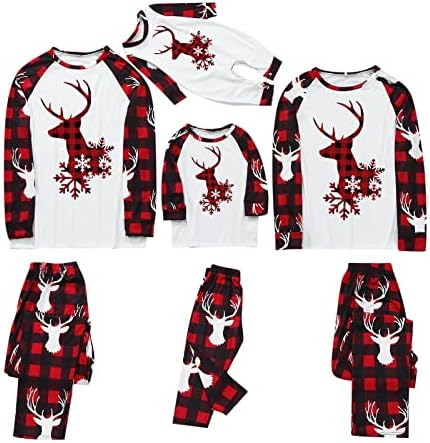 2021 Odjeća iz dva dijela za obitelj Majice s dugim rukavima Božićne pidžama Berba setove za odmor s okruglog izreza i hlačama
