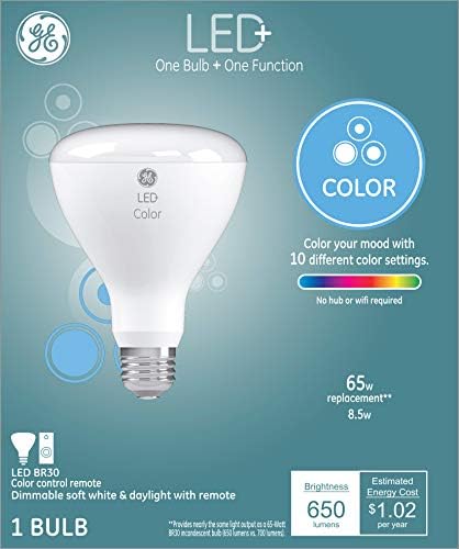 GE Lighting LED+ Promjena Boje Žarulje BR30 s Daljinskim Upravljanjem, Zamjena za 65 W, Prosječna Baza, 1 Pakiranje