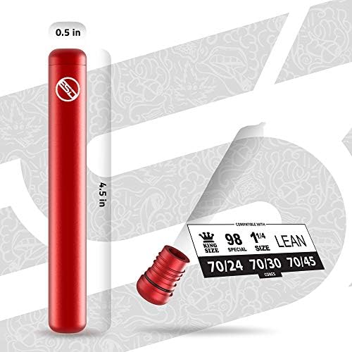 Конетайнер od ESD-metalne cijevi | Crvena | Pogodan za King size i 1-1/4 Kukova - Zaštita od mirisa