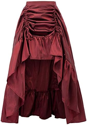 Crvena Mrak Ženska gotička suknja u stilu steampunk Victorian suknja s visokim niska razina buke