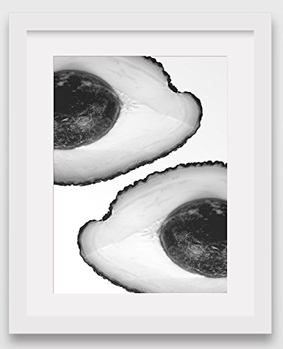 Ispisni od avokada, Crno - bijela kuhinjska umjetnost, 8 x 10 inča, Bez okvira