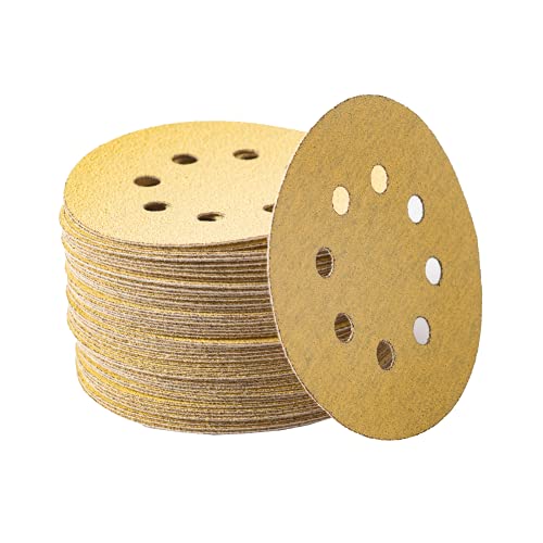 50ШТ 5-inčni 8-луночные brusni diskovi sa kukom i petljom Brusni papir za slučajne orbitalna brusilica,Brusni