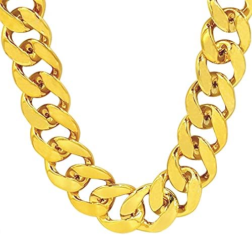 Veliki masivni plastični lanac u stilu hip-hop za muškarce, Lažni zlatni lanac s lanca, Srebrni lanac ogrlica