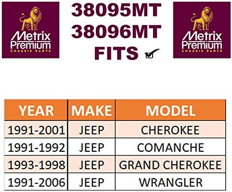 Metrix Premium Prednji Lijevi i desni Vanjski Kraj stupa vuče ES3094L i ES3095R Pogodan za 1991-2001 Jeep Cherokee,