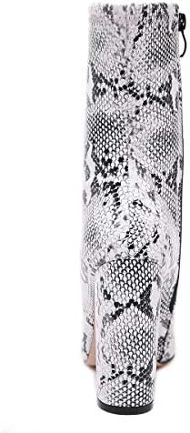 Stupmarty Ženske čizme Zimske čizme s oštrim vrhom na блочном petu sa змеиным po cijeloj površini