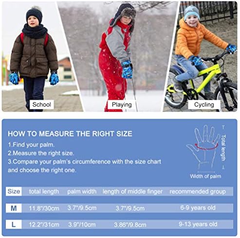 Dječji zimski Ski Vodootporne Rukavice - dokaz prskanje vodom Topla i meka najlon sa džep na patentni zatvarači Rukavice za dječake i djevojčice 2 Boje i veličine
