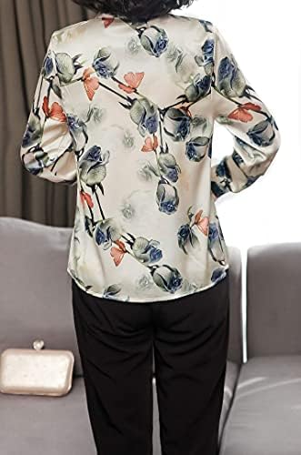 Ženska majica s cvjetnim ispis i dugih rukava, Svakodnevni bluza na zakopčane, Top