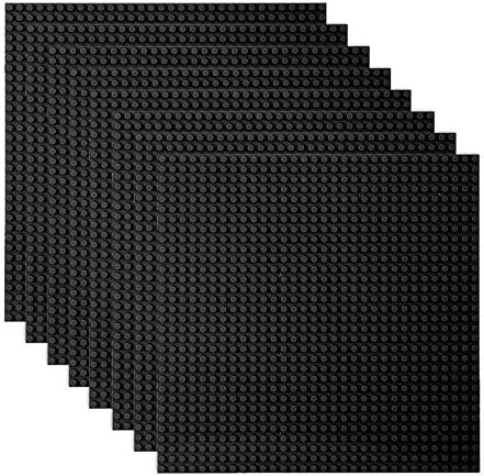 LVHERO Klasične okretne ploče Građevinske ploče za građevinske opeke Kompatibilnost sa svim glavnim brandovima-Osnovna ploča, 10 cm x 10 cm, Pakiranje od 8 (crna)