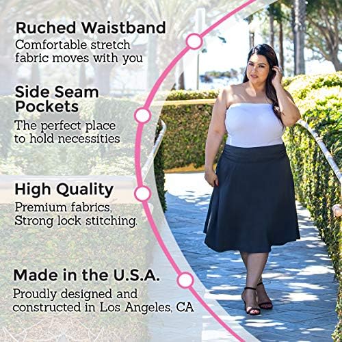 Suknja džep Stretch is Comfort Za žene | Suknja-baklja srednje Dužine | Plus