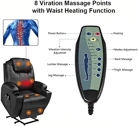 Stolica za kola sa электроподъемником LEISU s masažom i grijani Kauč-stolica za starije osobe od umjetne kože