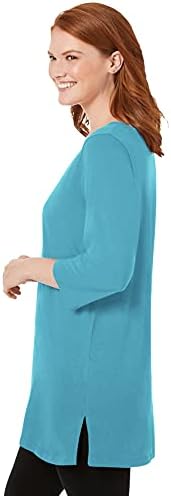 Žena U Ženskom Plus Size Haljina Idealna tunika s okruglog izreza i rukavima Tri Četvrtine