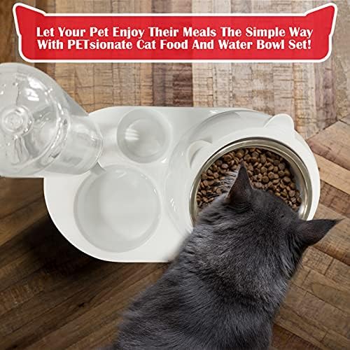 Suosjećajan Skup мисок za hranu i vodu za mačke - Nagib ulagač za mačke i Dozator vode - Gravitacijski mačji