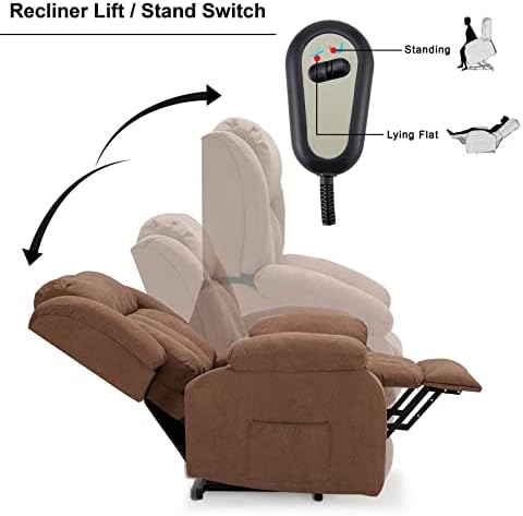 COOLNIC Električni Agregat Lift Stolica-Stolica za Starije Osobe Masaža Vibracija Lumbalne Grijanje Vrećaste