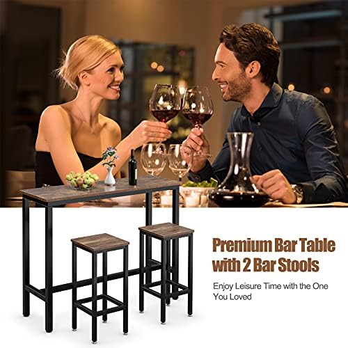 Skup барных stolova COSTWAY iz 3 predmeta, Bar stol 39,5 cm 2 kom 28-inčnim барными stolice, stol visine s Pub