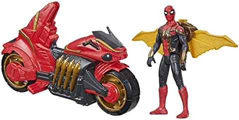 Spider-man Marvel 6-inčni Reaktivni Web-bicikl i Prijenosna figurica-igračka sa krilima, inspiriran filmom za djecu u dobi od 4 i više godina