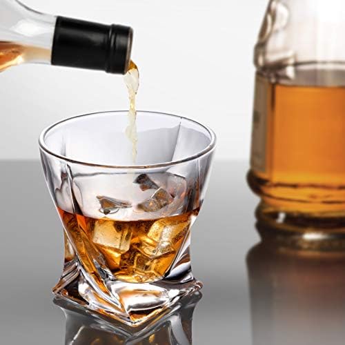 Set čaša za viski COPLIB od 4 -11 oz Staromodna čaša/Kristala naočale Premium klase, pogodno za ljubitelje viskija, Čaša za viski, Burbon, Liker, Rum i koktel pića - Twist