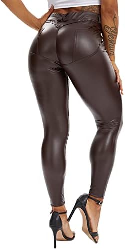 Ženske tajice od umjetne kože SEASUM, hlače od umjetne kože, elastične, oblikuju bedra, push-up, crnci seksi elastične čarape s visokim strukom
