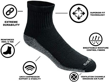 Muške čarape Dickies Dri-tech s kontrolom Vlage, Četvrtina Čarapa, Мультипакет