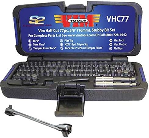 Skup короткозамкнутых bitova VIM Tools VHC77 77 Dijelova s половинным rez