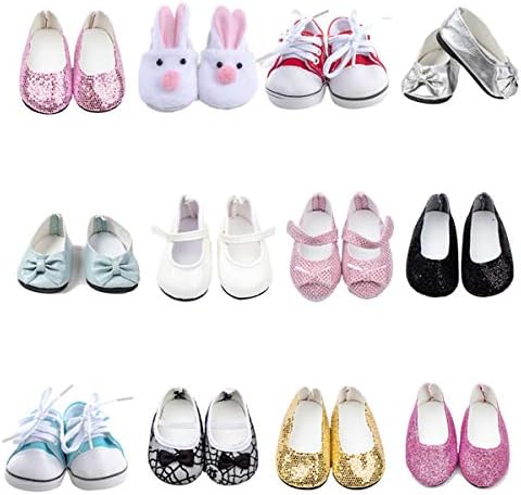 TOYYSB 6 parova lutkarske cipele Su cipele Kožne cipele Pogodne za 18 inčni lutke američke djevojke