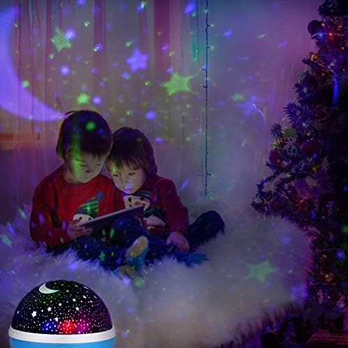 Dječji Star noćno svjetlo, Okretati za 360 stupnjeva Star projektor, lampe za 4 led-8 Boja mijenja s pomoću