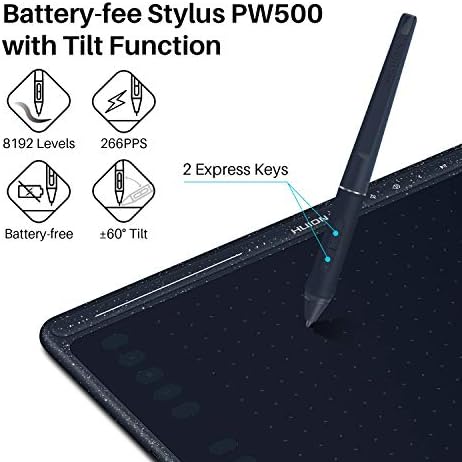 2020 HUION HS611 Grafički tablet za crtanje Android Podržava nagiba olovkom tableta Bez Baterije Olovka 8192