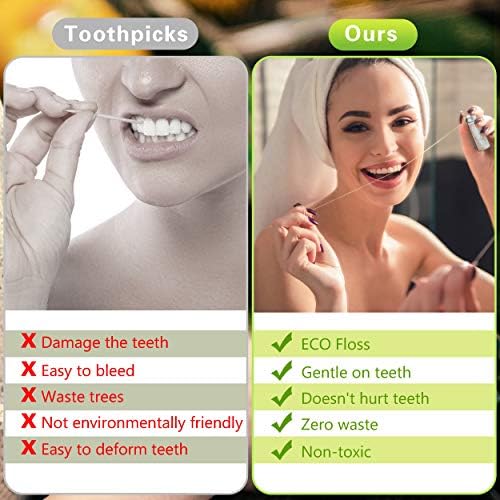 Prirodna tkane Zubni konac, 2 kutije, Oblačno Svile i ugljen, Podržava Njegu usta i zubi vaše desni za zdravlje