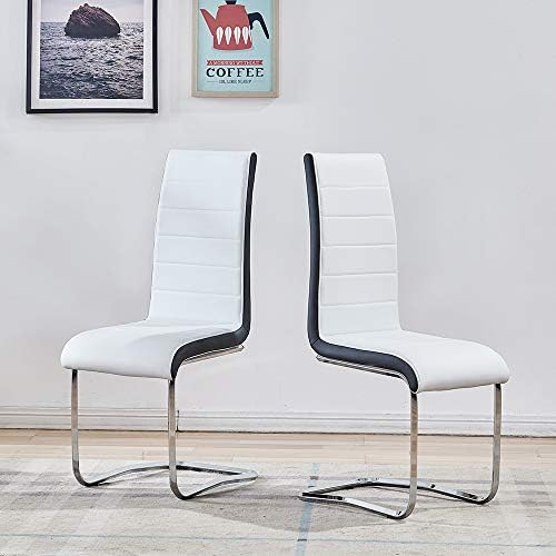 Moderne Stolice Trpezarijski Set od 6, Bijele, Crne Bočne Blagovaona Stolice, Kuhinjske Stolice sa Sjedištem