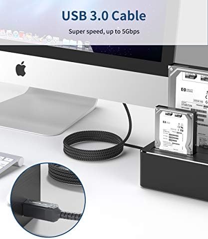 USB 3.0 A između muškaraca 6,6 ft, kabel JSAUX USB 3 Tipa B Od najlona оплеткой, Kompatibilan s priključnom