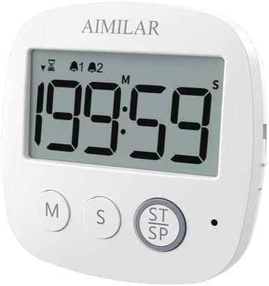 AIMILAR Digitalni Timer sa Budilicom - Brojilo vremena Za kuhanje U kuhinji, Velike brojke, Magnetski, Stalak,