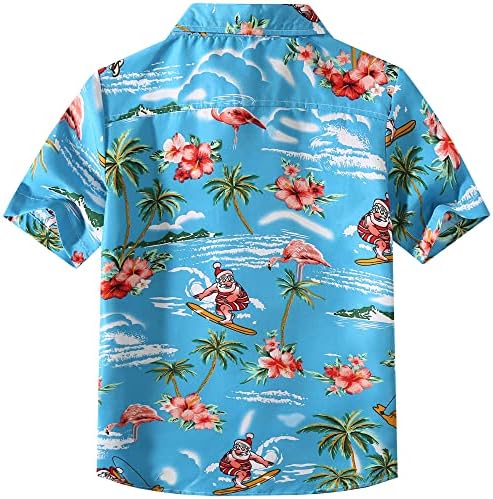 SSLR Veliki Dečki Havajski Košulja Flamingo Košulja na Zakopčane Kratkih Rukava Košulja Luau za Djecu
