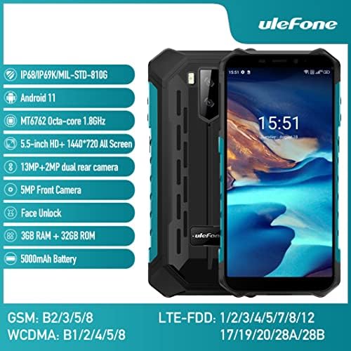 Разблокированный izdržljivi pametni telefon, Ulefone Armor X9 Android 11, 32 GB ROM-a + 3 GB ram-a, Восьмиядерный