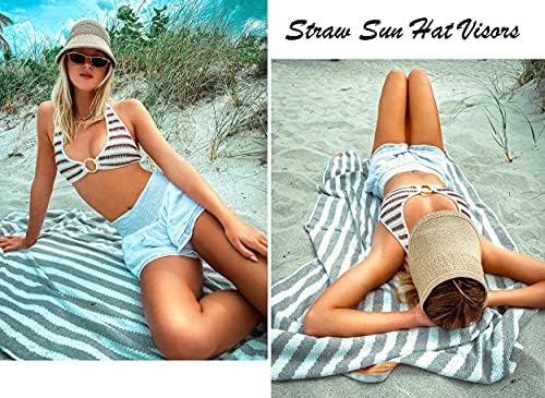 Plaža kape Ливингстона za žene sa širokim poljima, sklopivi slama sunčane kape s viziri