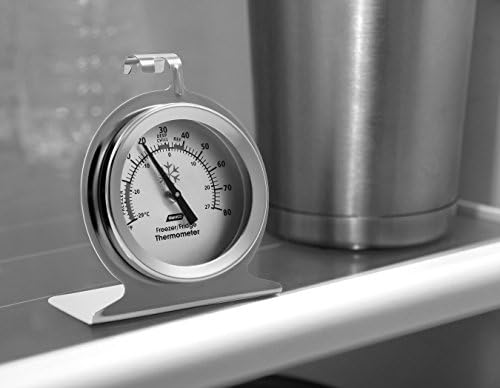 Termometar za frižidera i zamrzivača Camco od čvrstog čelika-Kontrolira unutarnju temperaturu Vašeg hladnjaka ili zamrzivača, spaja ili stoji odvojeno (42114)