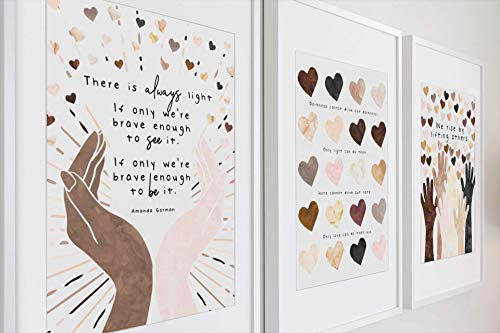 Umjetnost raznolikosti za djecu - Inauguracija Amanda Gorman - Uvijek postoji svjetlo, samo Ako smo dovoljno hrabri da to VIDJETI - Promovirajte Jedinstvo Slavi raznolikost Poster bez okvira 5x7 8x10 11x14 16x20 24x36