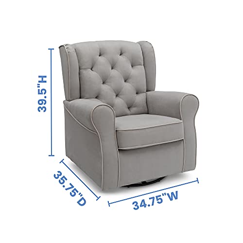 Obrtno stolica za ljuljanje Delta Children Emerson s presvlakama Jedrilica, Plavkasto-sivo s blagim sivim рантом