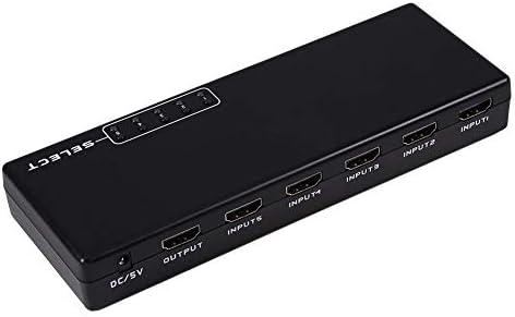 Tihebeyan 5-portni Switch HDMI, 5 u 1 Izlaznom Portu Ultra HD IC HDMI Pojačalo Razdjelnik Prekidač HDMI Pojačalo za HD-DVD Sky-STB PS3 Xbox360 sa IC daljinskim upravljačem
